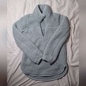 Abercrombie and Fitch Cozy Gray Sherpa Pullover